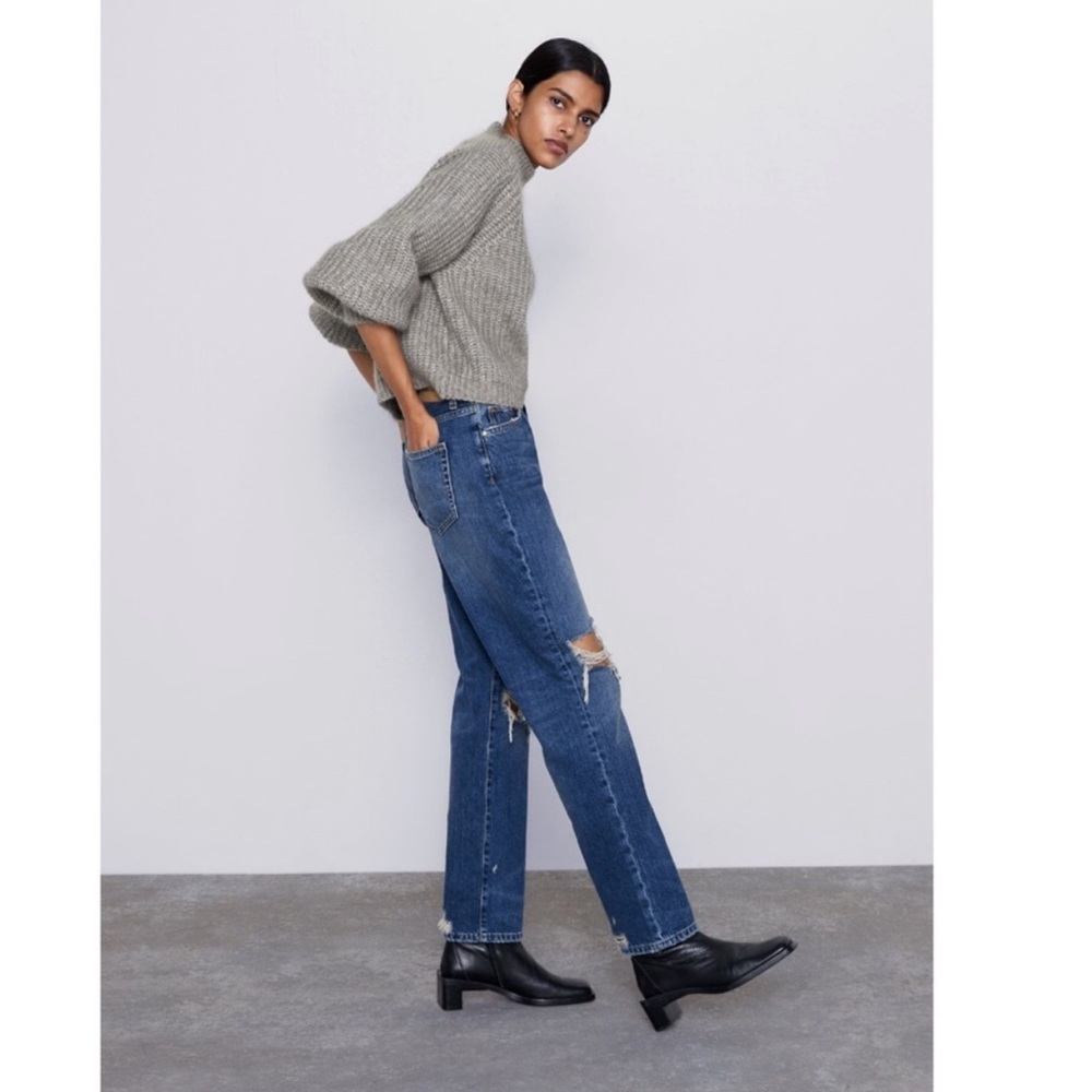 NEW!! HP 🥳Zara Highwaisted Straight Leg Jeans - Picture 2 of 15
